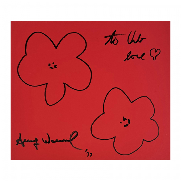 Andy Warhol (Pittsburg, USA, 1928-New York, USA, 1987) Flowers. Dibujo. Firmado, fechado en 1977 y dedicado a Quinto Urbano.
