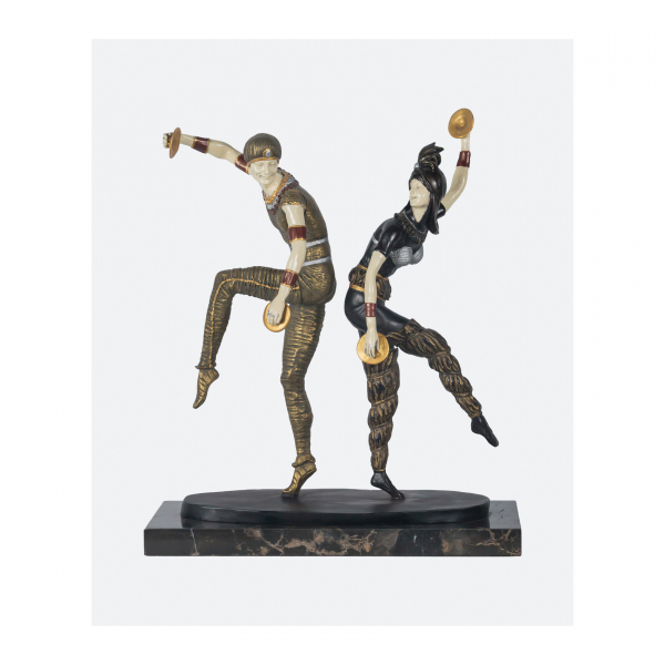 Siguiendo modelos de Démetre H. Chiparus (Dorohoi, Rumanía, 1886-París, Francia, 1947)  Russian.  Escultura en bronce patinado 