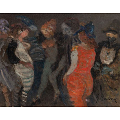 CARMELO GARCÍA BARRENA  (Bilbao 1926 - 2000) &quot;Personajes en carnaval&quot;