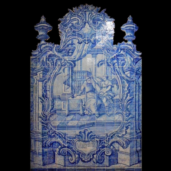 Gran Composición azulejera portuguesa de San Antonio, siglo XVIII.