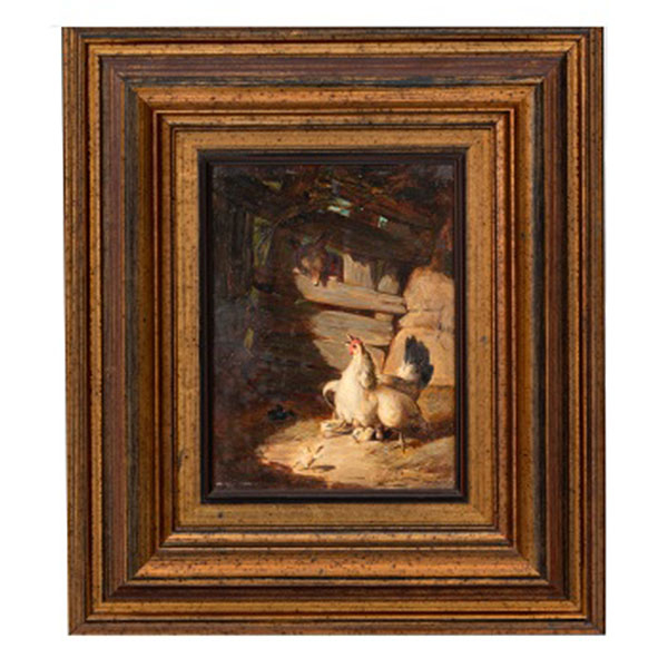 ANTONIO  MUÑOZ DEGRAIN  (Valencia 1840 - Málaga 1924) "Gallina sobresaltos"