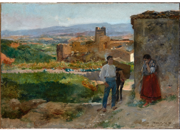 JOAQUÍN SOROLLA Y BASTIDA (Valencia, 1863 - Madrid, 1923).  Ruinas de Buñol o La despedida, 1895 