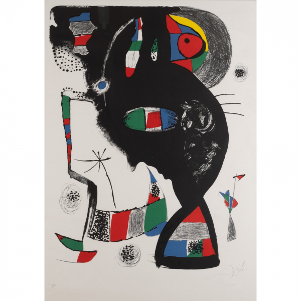 Joan Mir&oacute; i Ferr&agrave; (Barcelona, 1893-Palma de Mallorca, 1983) 42, Rue Blomet, 1977. Litograf&iacute;a sobre papel vitela de Arches. Firmado y numerado 13/100 a l&aacute;piz.