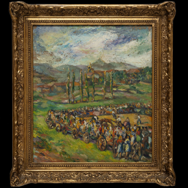 "Romería vasca"  JESÚS URUÑUELA (Bilbao, 1898 - 1976)