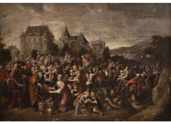 FRANS FRANCKEN (Escuela flamenca, siglo XVII) El Éxodo: La salida de los israelitas de Egipto