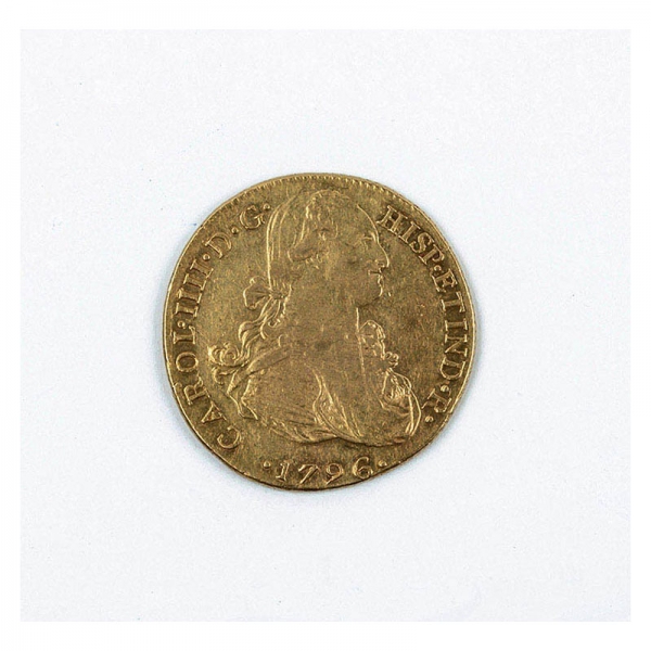 Moneda de oro de 8 Escudos. España. Carlos IV. 1796. Lima