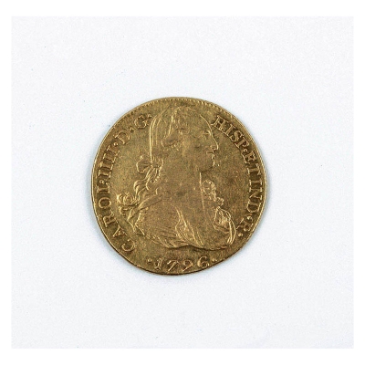 Moneda de oro de 8 Escudos. España. Carlos IV. 1796. Lima