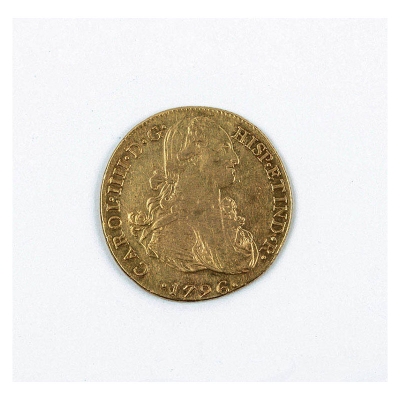 Moneda de oro de 8 Escudos. España. Carlos IV. 1796. Lima
