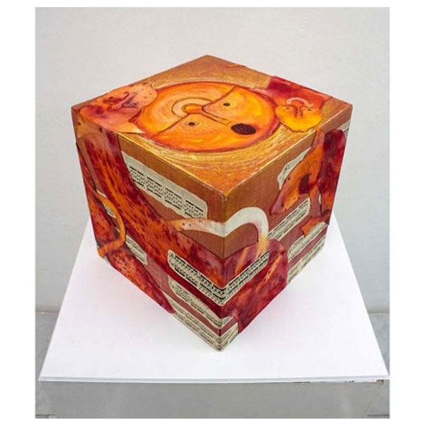 Rolando Rojas – Amor al Sol – Collage sobre madera