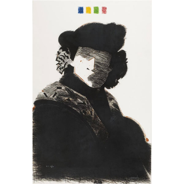 Manolo Valdés "Rembrandt II (1987)". Aguafuerte y aguatinta sobre papel. 
