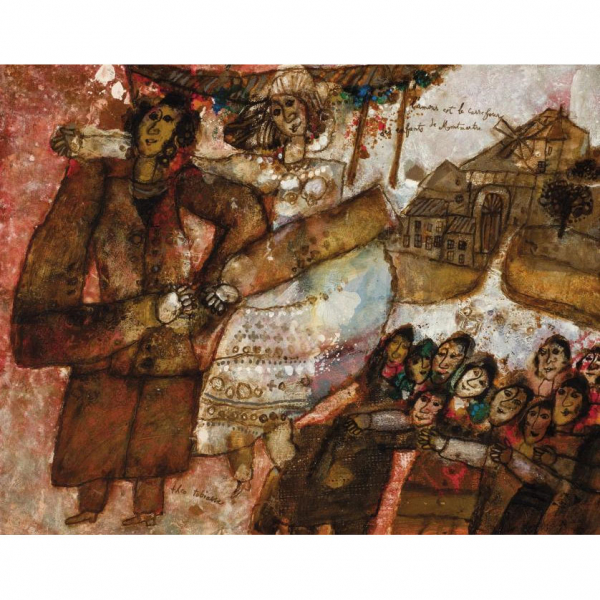 Theo Tobiasse (1927).    "L'amour est le carrefour des enfants de Montmartre". Óleo sobre lienzo.