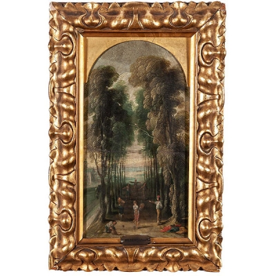 C&iacute;rculo de Jan Wildens, S.XVII "Paisaje con figuras"