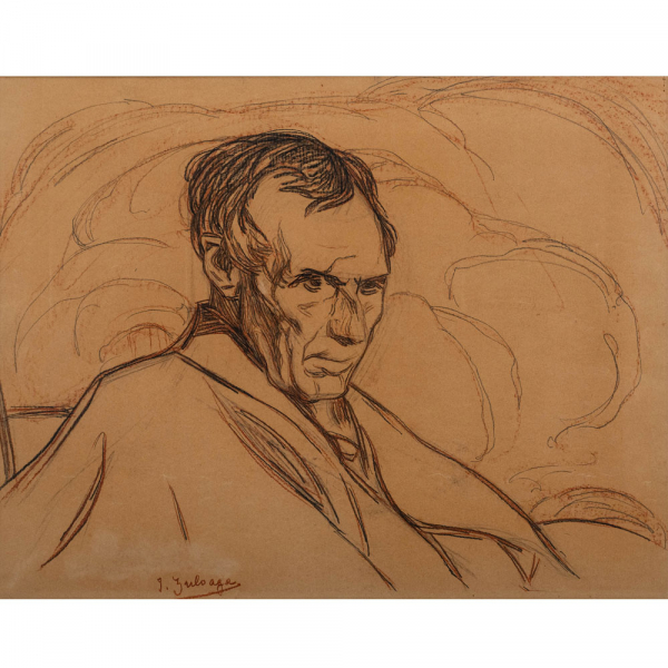 "Personaje" IGNACIO ZULOAGA (Eibar, 1870-Madrid, 1945)  Carboncillo /papel