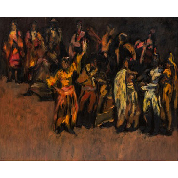 IÑAKI GARCÍA ERGÜÍN (Bilbao 1934) "Carmen, antes de la corrida" Firmado: García Ergüín 1999 Óleo / Lienzo