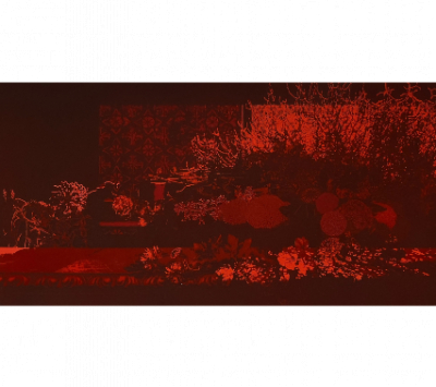 JAVIER GARCER&Aacute; (Sagunto, 1967)  S/T (de la serie "Dejarse quieto flotar"), 2022   Temple acr&iacute;lico sobre seda. 