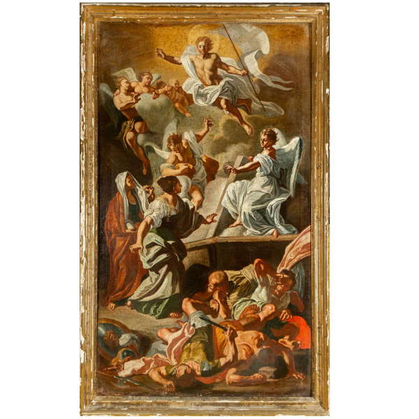 Escuela Italiana del siglo XVIII, atribuido a Francesco Solimena "Resurrección de Cristo".