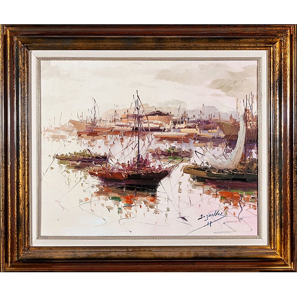 Antonio Segrelles (Albaida, Valencia, 1936) &quot;Barcos en el puerto&quot;