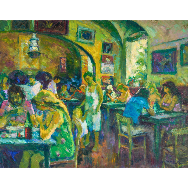 Antonio Selvaggio Mancini (Barcelona, 1921-2008)  Can Marcelino.  Óleo sobre tela. Firmado 
