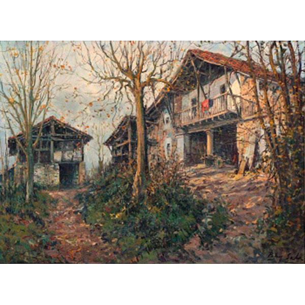 JUAN  BAYÓN SALADO "BAY-SALA"  (Logroño 1913 - Bilbao 1995) "Caserío Durangues, Guyuria "