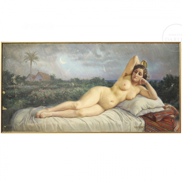 Enrique Pertegás Ferrer (1884-1962) "Valencia Nua".   Óleo sobre lienzo. Firmado