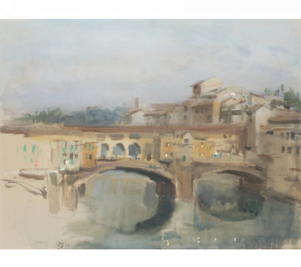 RAM&Oacute;N GAYA (Murcia, 1910 - Valencia, 2005)  Ponte Vecchio, Florencia, 1962 