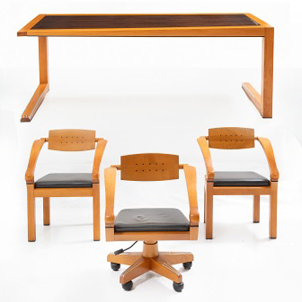 Conjunto de mesa de despacho Zenon del diseñador Massimo Scolari para Giorgetti
