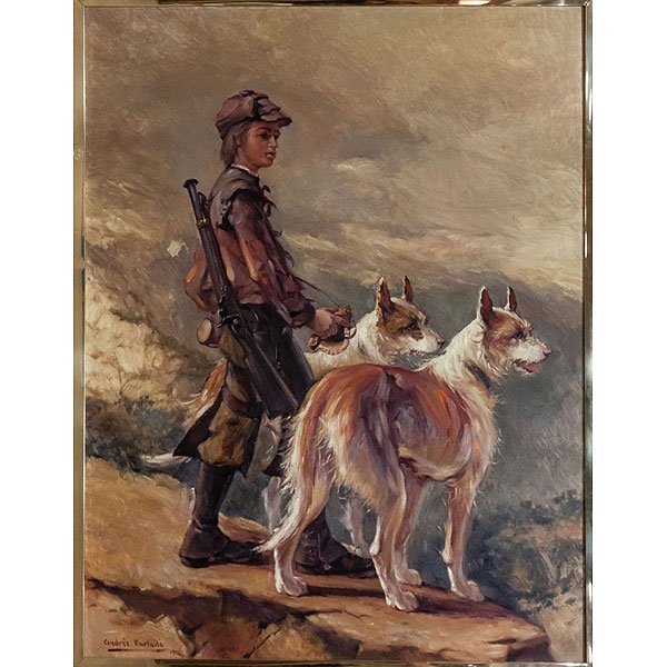 Andrés Parladé (Málaga, 1859 - Sevilla, 1933) "Cazador con perros"
