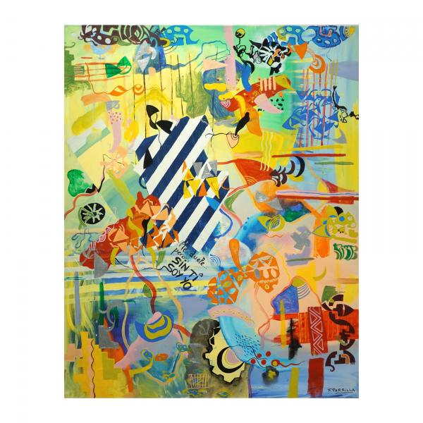 Fernando Parrilla (Alcolea del Río, Sevilla, 1957)  Apóstrofe (2014).  Acrílico y laca sobre tela. Firmado.