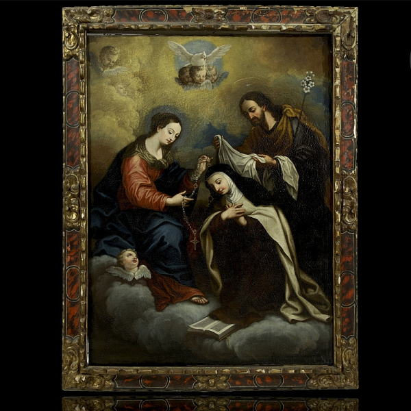 Juan Andrés Merclein (ca.1716 - 1797) Atr. "Santa Teresa con San Juan y la Virgen".   