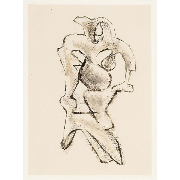 Ángel Ferrant.  "Sin título". Óleo y tinta china