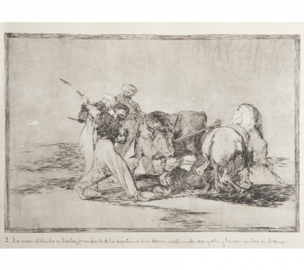 FRANCISCO DE GOYA Y LUCIENTES (Fuentedetodos, 1746 - Burdeos, 1828) 30 Estampas arte de lidiar los Toros. Madrid: 1855.
