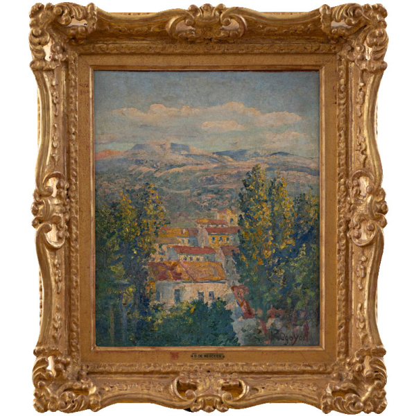 "Proximidades de Olot" DAR&Iacute;O DE REGOYOS (Ribadesella, 1857-1913) &Oacute;leo/Lienzo. 1912. 