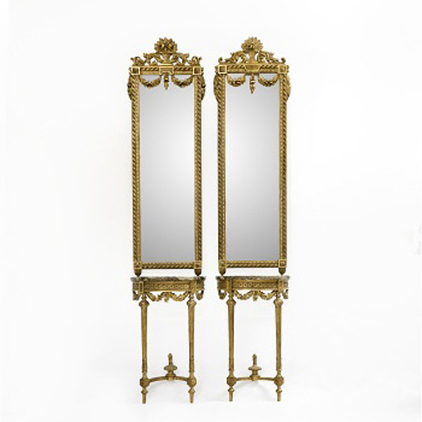 Pareja de consolas con espejos Época Napoleón III. Francia.