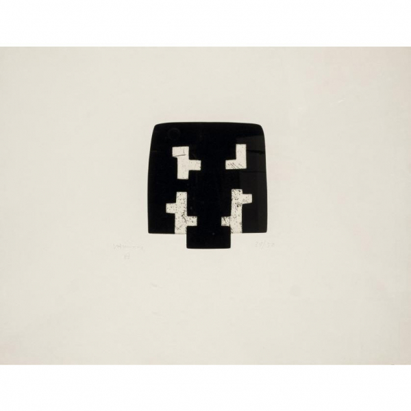 Eduardo Chillida.   &quot;Joritsu (1999)&quot;. Aguafuerte sobre papel Eskulan gris. Firmado