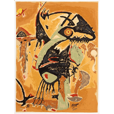 DANIEL  CABREJAS   (&Iacute;scar, Valladolid 1938)  "Renacer "  Firmado: Cabrejas  Impresi&oacute;n / Lienzo